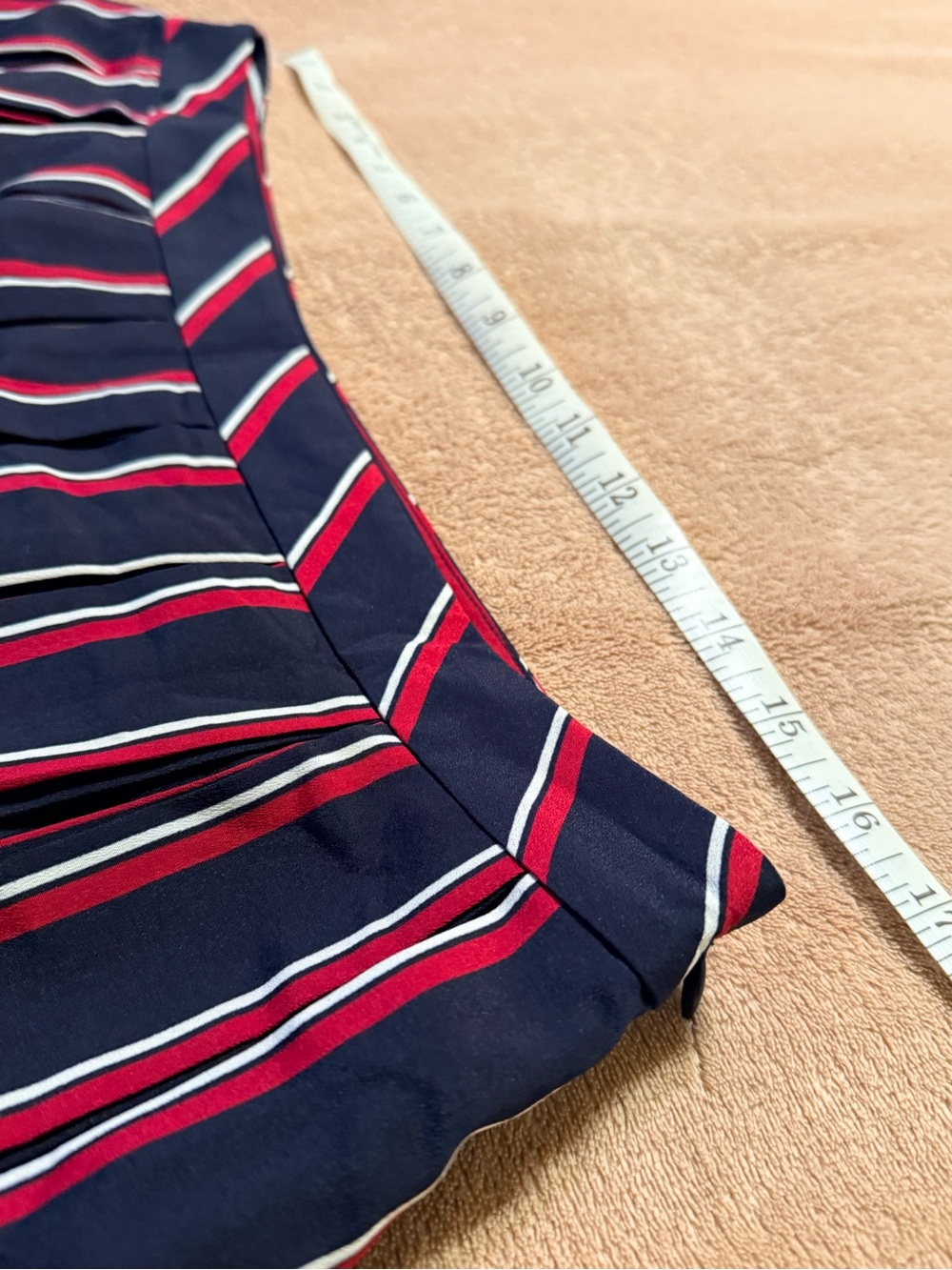 Banana Republic Navy Red Striped A-Line Skirt